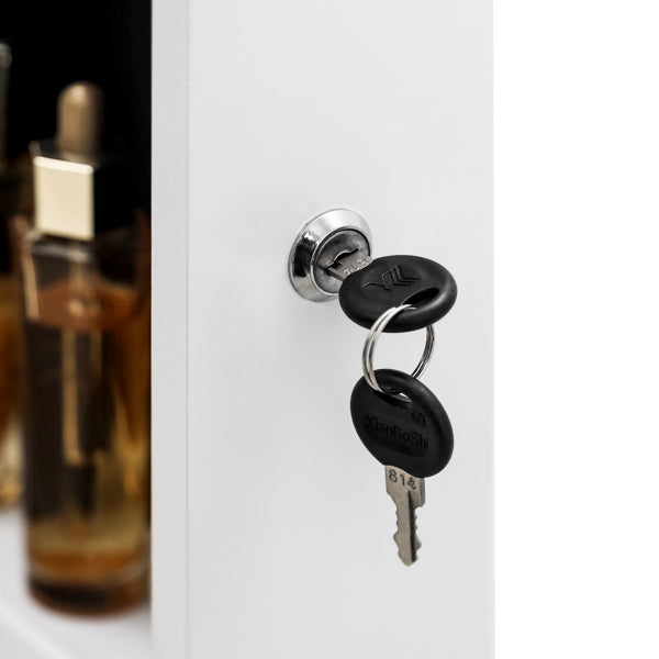 Full Mirror Wall Hanging – Elegant Full-Length Wall Mirror 4 Layers Of Storage, 3 Storage Boxes, Wooden Stickers