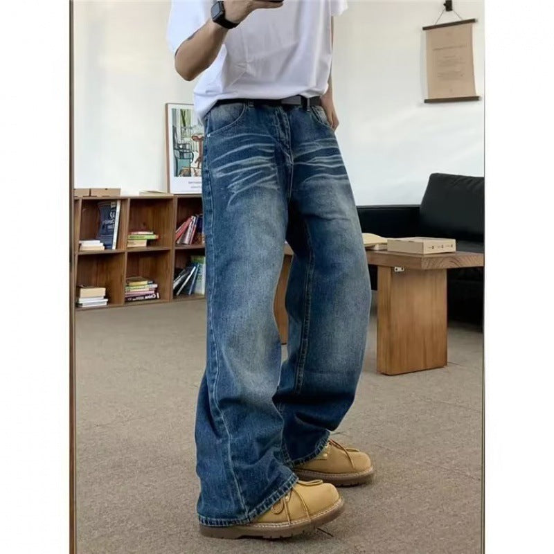 American High Street Niche Casual Straight-leg Jeans