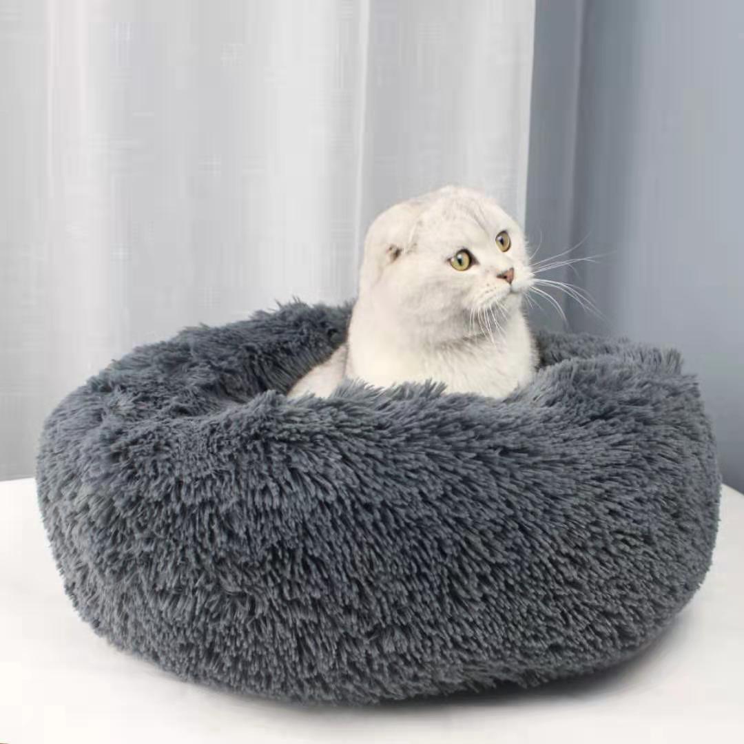 Washable Round plush kennel-Soft and Cozy Pet Bed