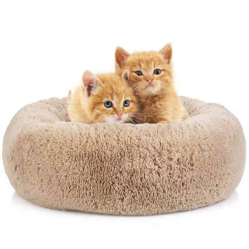 Washable Round plush kennel-Soft and Cozy Pet Bed