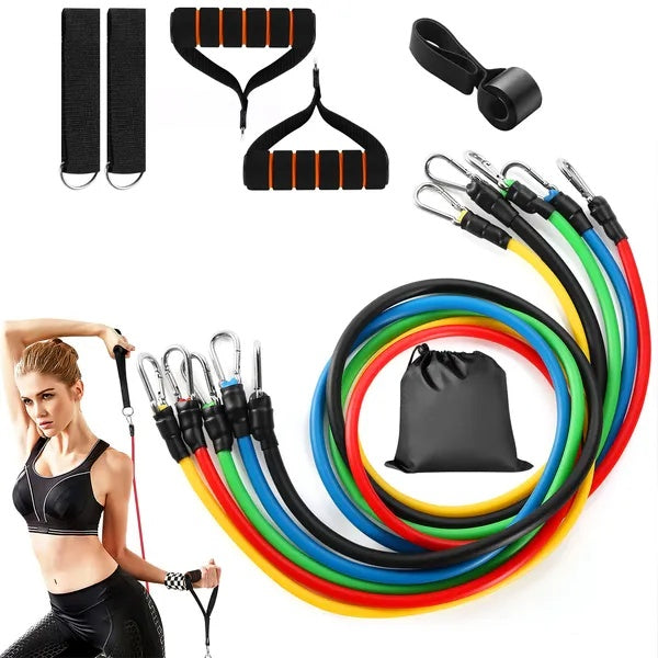 11Pcs Resistance Bands Set Fitness Workout Tubes Exercise Tube Bands Up
