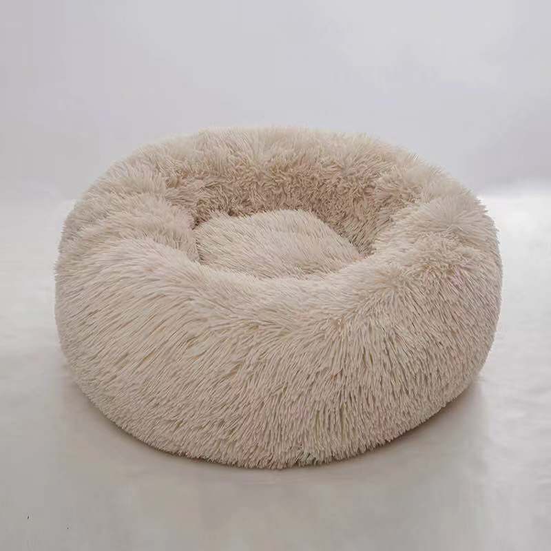 Washable Round plush kennel-Soft and Cozy Pet Bed