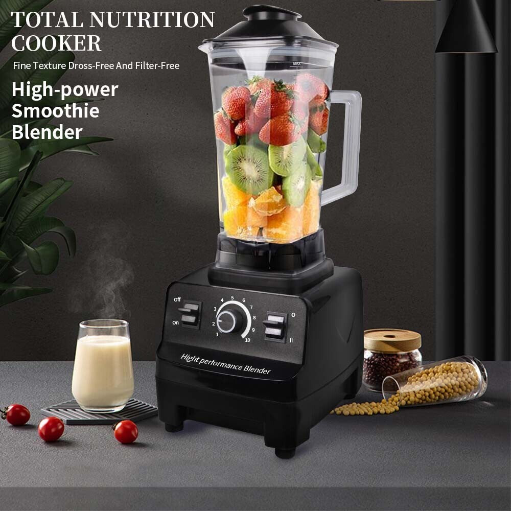 4500W Multifunctional Blender Food Processor, Smoothie, Juicer Ice Crusher 2 Jugs--Black