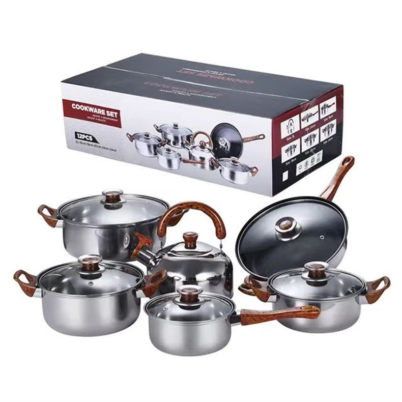 Stainless Steel Pot Set Pot Milk Pot Soup Pot Frying Pan With Kettle