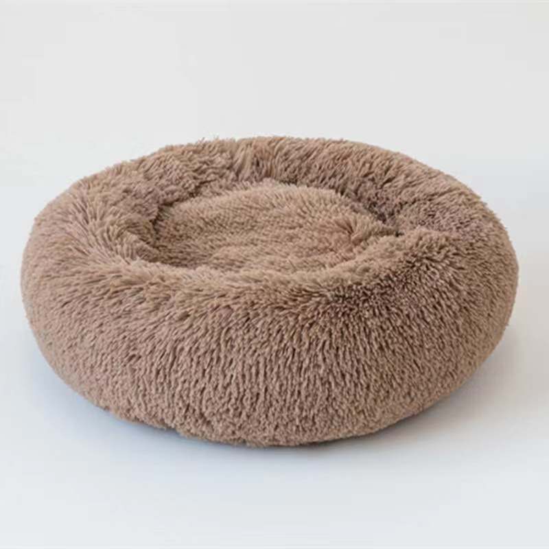 Washable Round plush kennel-Soft and Cozy Pet Bed