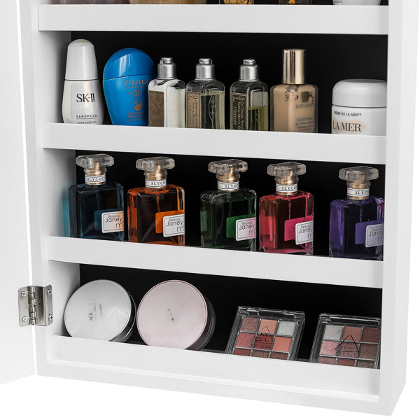 Full Mirror Wall Hanging – Elegant Full-Length Wall Mirror 4 Layers Of Storage, 3 Storage Boxes, Wooden Stickers