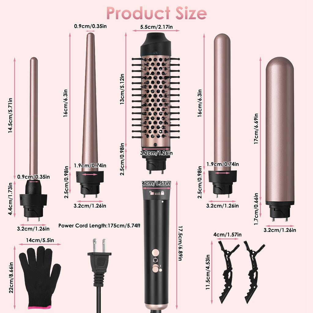 Hair Curling Iron Brush – 2-in-1 Styling Tool for Volume & Soft Curls