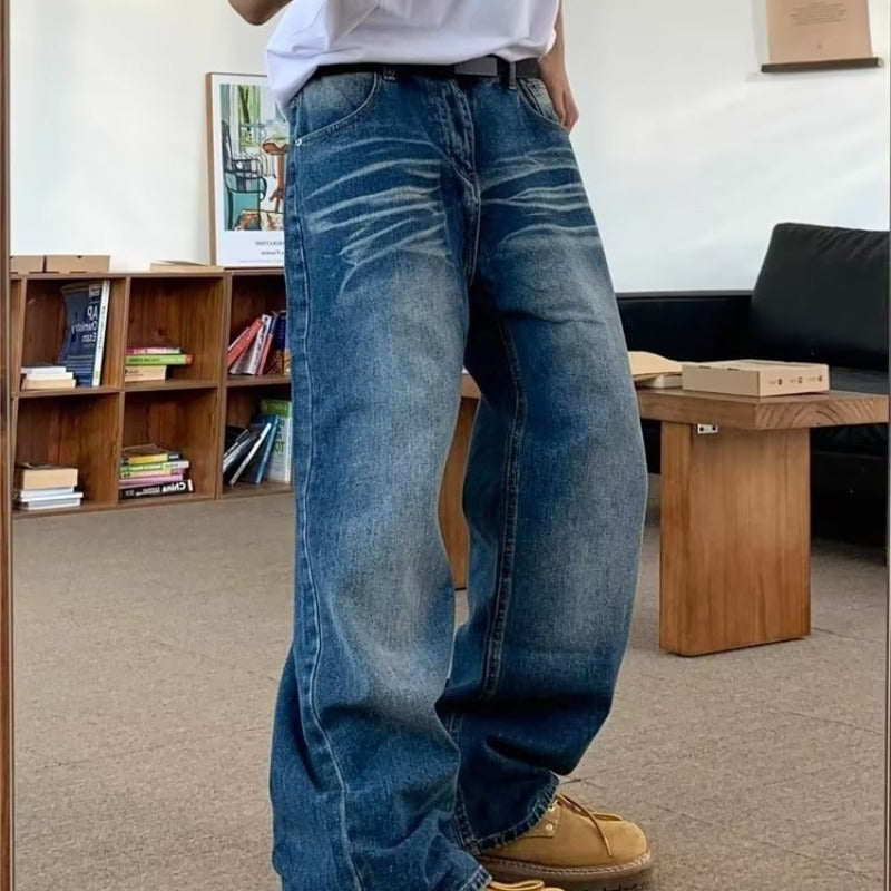 American High Street Niche Casual Straight-leg Jeans