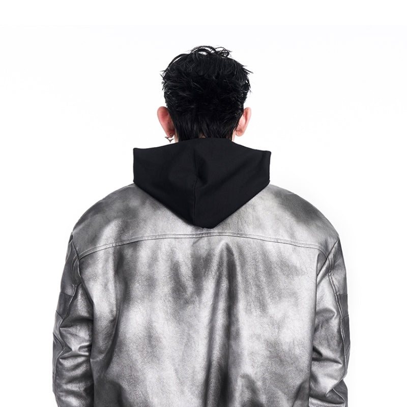 Niche Punk Flight Jacket Men's Autumn And Winter Thickening Quilted Leather Coat Motorcycle Clothing