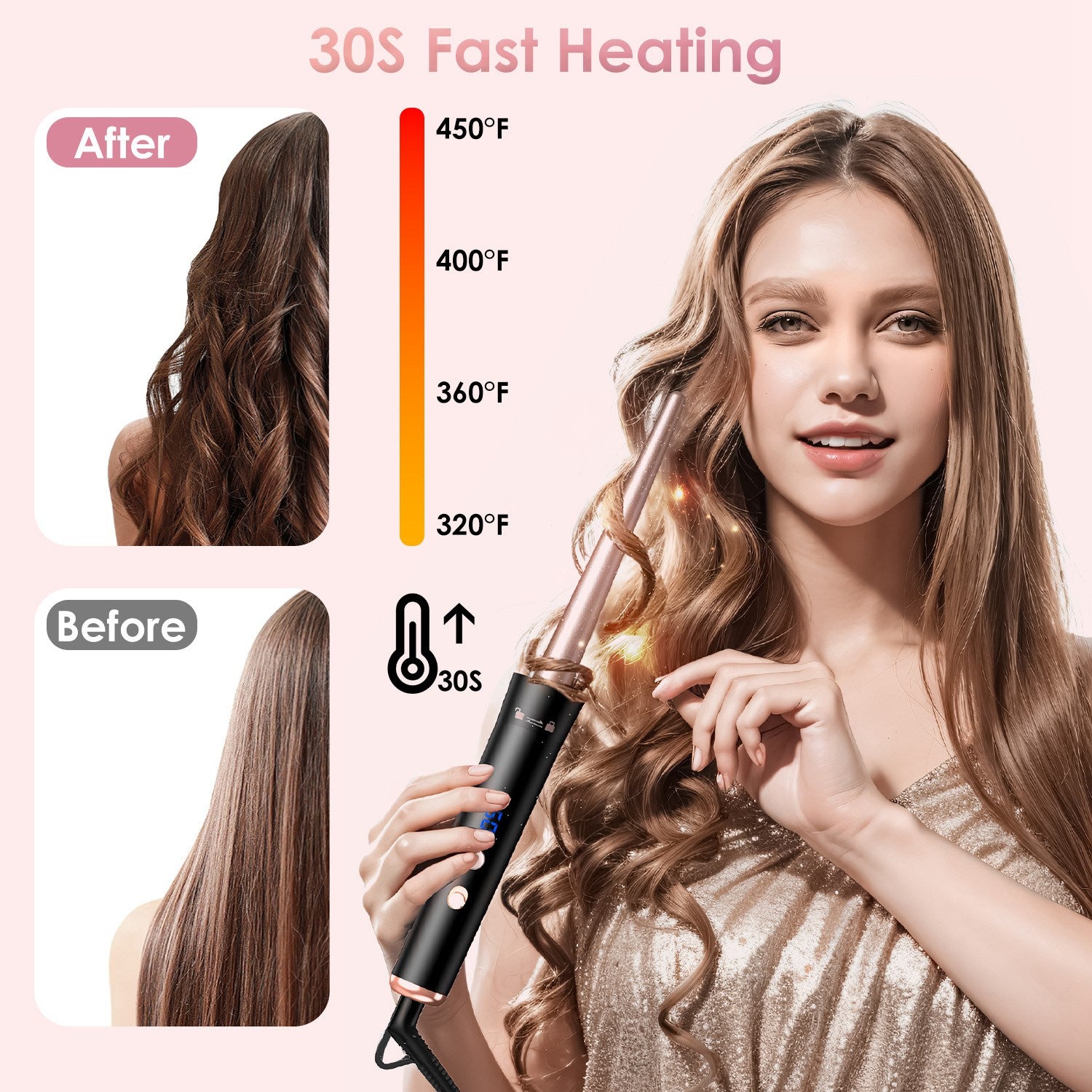Hair Curling Iron Brush – 2-in-1 Styling Tool for Volume & Soft Curls