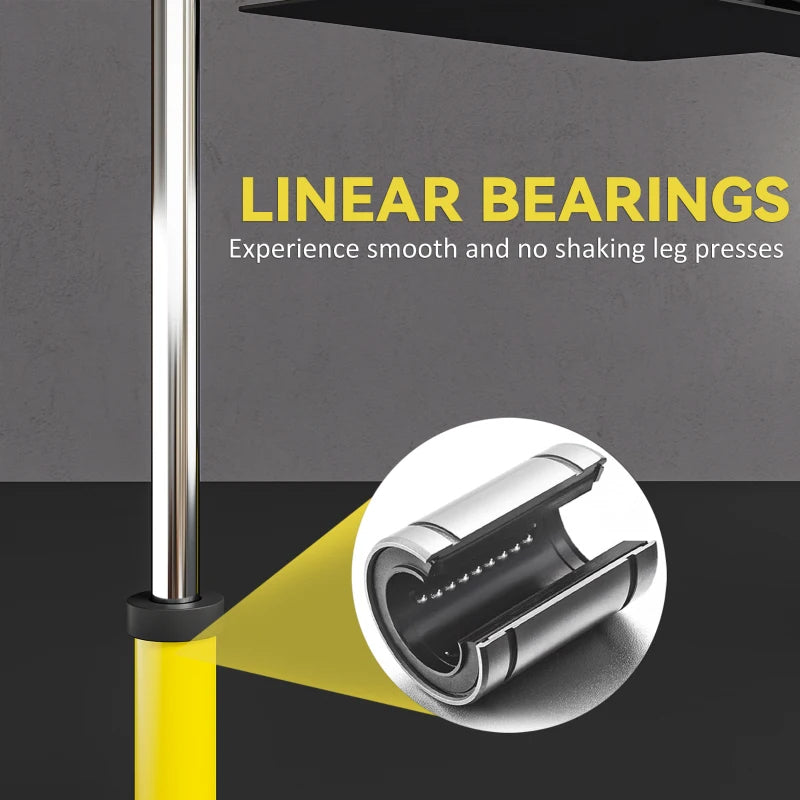 Soozier Vertical Leg Press Machine With Adjustable Leg, Back, And Head Positions, 1 Standard Plate Compatible, Yellow