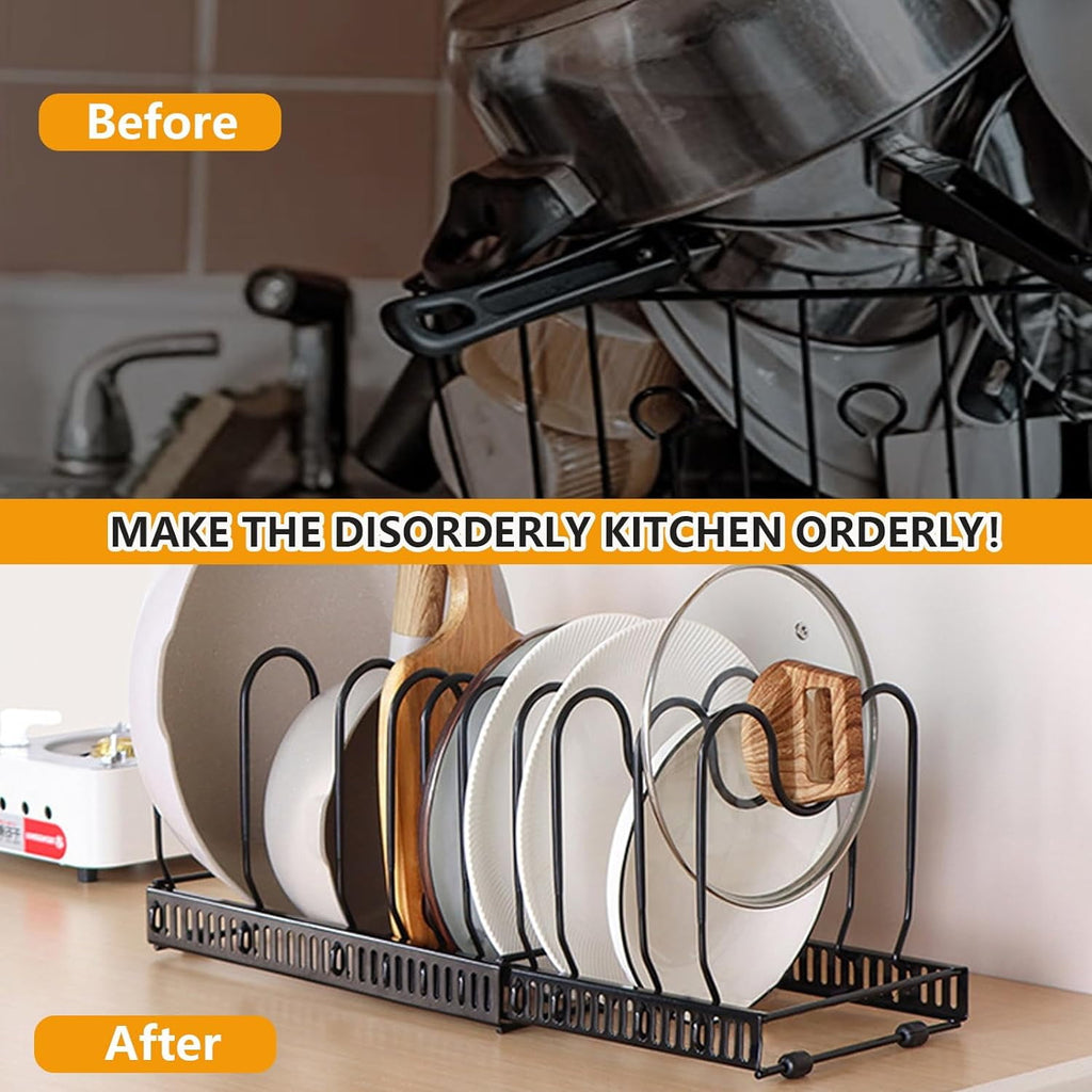Pot Organizer Lid Rack – Space-Saving Cookware Storage Organizer