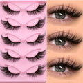 15Pairs Cat Eye Eyelashes 3D Natural False Lashes Fluffy Soft Cross Clear Band Lashes Manga Lashes Wispy Eyelash Makeup