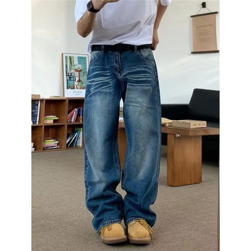 American High Street Niche Casual Straight-leg Jeans